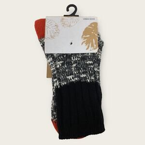 Nordstrom PRMA Prima Marled Crew Socks O/S Black Multi Cotton Blend NWT